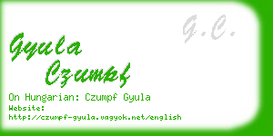 gyula czumpf business card